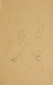 Porträtt av en gammal man, höger profil av Henri Gaudier-Brzeska