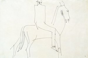 Ryttare i Rotton Row, 1913 (penna och bläck på papper) av Henri Gaudier-Brzeska