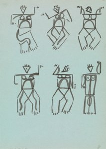 Sex studier av dansande figurer av Henri Gaudier Brzeska