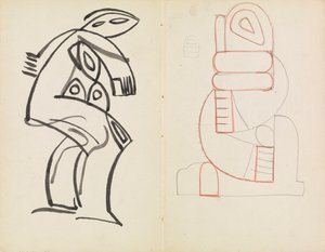 Studie av en kvinnlig figur, abstrakt figurstudie