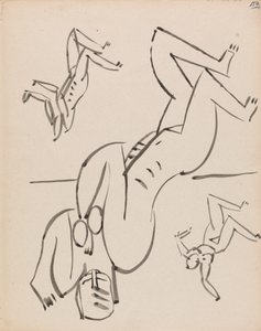 Tre studier för en kvinnlig figur av Henri Gaudier-Brzeska