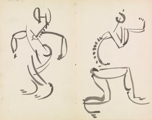 Två figurstudier av Henri Gaudier-Brzeska