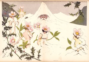 Julrosor (färg litho)