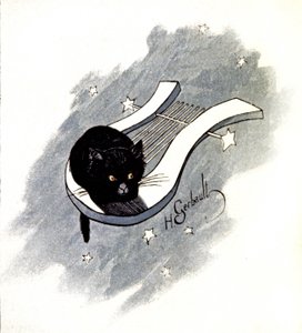Le Chat Noir, Parisisk kabaré, ca 1900 (illustration) av Henri Gerbault
