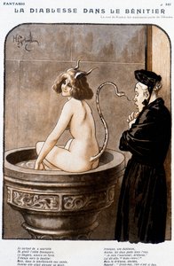 The Devil in the Benitier - av Henry Gerbault (1863-1930), i "" Fantasio"" från 1926-02-01