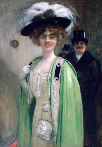 Ett par som anländer till en händelse, c1872-1929 av Henri Gervex