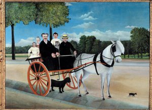 The Carriole of Father Junier målning av Henri Rousseau kallad Customs Rousseau (1844-1910) 1908 Sun. 1,29x0,97 m Paris, Musee de l