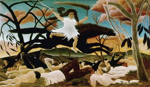 The War or the Riding of Discord Målning av Henri Rousseau dit le Douanier Rousseau (1844-1910). 1894. Sön 114x195 Paris, Musee d