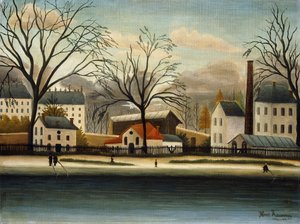 Förorter; Banlieue, c.1896 av Henri J.F. Rousseau