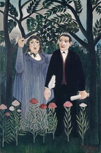 Musan som inspirerar poeten, 1909 av Henri J.F. Rousseau
