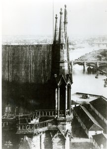 Utsikt över katedralen Notre-Dame i Paris och floden Seine, c.1853