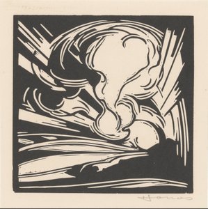 Moln och solstrålar över ett landskap av Henri Jonas (signed by artist)