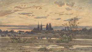 Utsikt över Moulins, ca. 1850-60. av Henri Joseph Harpignies