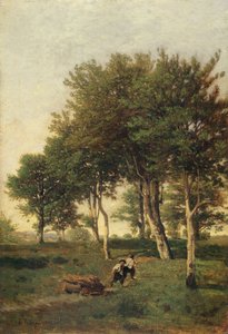 Landskap med två pojkar som bär ved, 1894