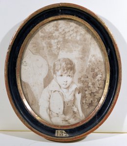 Honore de Balzac (1799-1850) vid sex års ålder, 1805 (penna, bläck och tvätt på papper) av Henri Joseph Hesse