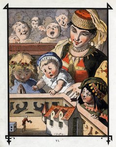 Lemuel Gulliver i Brobdingnags jättars land är en kuriosa för barn. Illustration för "" Gulliver