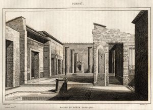 Den tragiska poetens hus, i Pompei, gravyr av Labrouste av Henri Labrouste