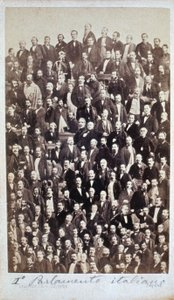 DET FÖRSTA ITALIENSKA PARLAMENTET 1861 av Henri Le Lieure