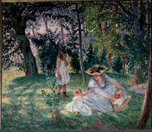 smaken på gräset Målning av Henri Lebasque (1865-1937) 1900-talet Angers, Museum of Fine Arts