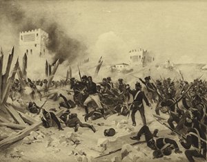 Slaget vid Badajoz, 1812 (gravyr)
