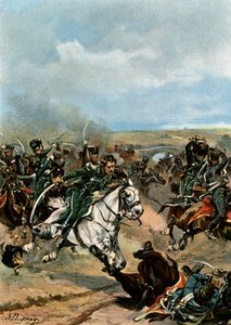 Heroism av officerarna i den 20:e Chasseurs av Henri-Louis Dupray