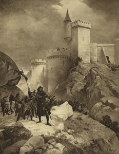 Kung Richard I av England vid belägringen av Chalus, 1199 (gravyr)
