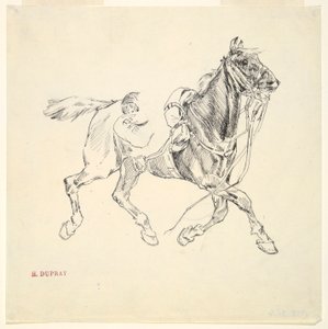 Militär häst av Henri-Louis Dupray
