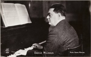 Porträtt av Darius Milhaud (svartvitt foto) av Henri Manuel