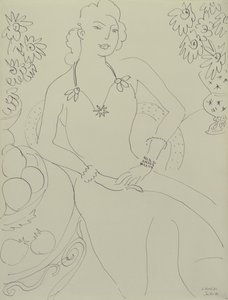 Teckning av en sittande kvinna av Henri Matisse
