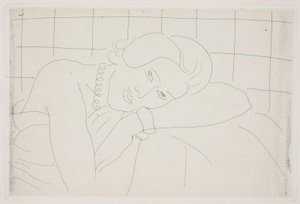 Kvinna som vilar huvudet mot armen. Halvfigur av Henri Matisse