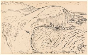 Landskap (penna  bläck på papper) av Henri Matisse