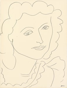 Stort huvud (Lucienne) (blyerts på papper) av Henri Matisse