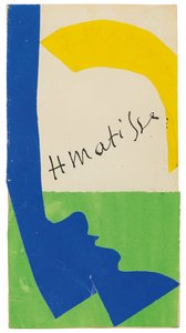 Maquette till baksidan av utställningskatalogen "Henri Matisse, Papiers decoupes av Henri Matisse