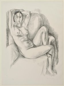 Naken med blå kudde av Henri Matisse