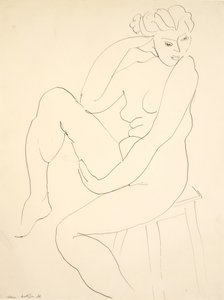 Naken person sittande på en pall av Henri Matisse
