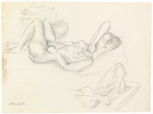 Nakenstudie, täckt ansikte av Henri Matisse