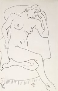 Naken kvinna i en fåtölj, ca 1922-24 (blyerts på papper) av Henri Matisse