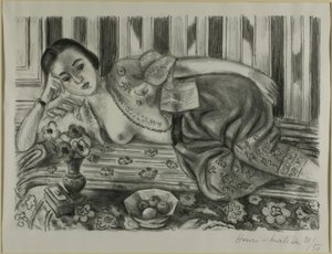 Odalisque i röd satin Pantaloons av Henri Matisse