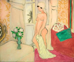 Rosa naken eller Ung flicka med en vas med blommor, ca 1920 (olja på duk)