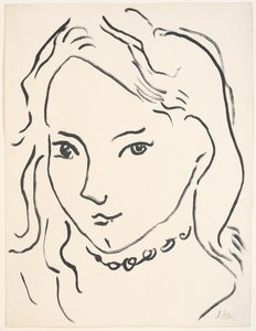 Porträtt av Marguerite, ca 1906-1907 (pensel och tusch på papper) av Henri Matisse
