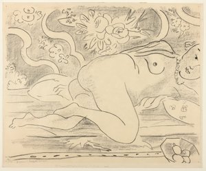 Liggande naken med fruktskål av Henri Matisse