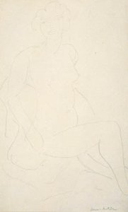 Sittande kvinnlig modell, vänd åt höger av Henri Matisse