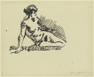 Sittande kvinnlig nakenstudie av Henri Matisse