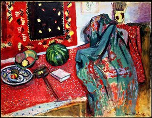 Stilleben med röd matta av Henri Matisse