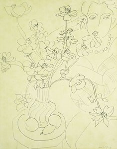 Studie till Anemoner och kvinna, Harmoni i blått av Henri Matisse