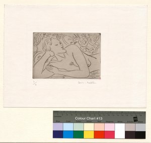 Torso, blomstrande bakgrund av Henri Matisse