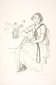 Ung kvinna med svart prydnadsband av Henri Matisse