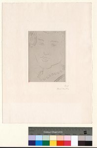Ansikte med pärlhalsband av Henri Matisse