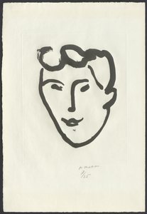 Kvinnans ansikte [Mask med rullar] av Henri Matisse