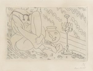 Kvinna sittande i en interiör av Henri Matisse
